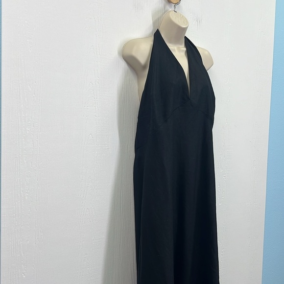 REFORMATION - Deliah 100 % Linen V Neck Halter Neckline Maxi Dress Size 16 - Picture 5 of 13